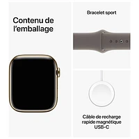 Rogers Apple Watch Series 9 (GPS + Cellular) 45mm Gold Stainless Steel Case w/Clay Sport Band - Sl/M - Monthly Financing