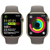 Rogers Apple Watch Series 9 (GPS + Cellular) 45mm Gold Stainless Steel Case w/Clay Sport Band - Sl/M - Monthly Financing