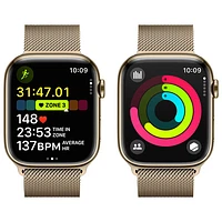 Rogers Apple Watch Series 9 (GPS + Cellular) 45mm Gold Stainless Steel Case w/Gold Milanese Loop - L - Monthly Financing