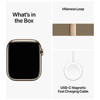 Rogers Apple Watch Series 9 (GPS + Cellular) 45mm Gold Stainless Steel Case w/Gold Milanese Loop - L - Monthly Financing