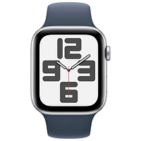 Rogers Apple Watch SE (GPS + Cellular) 44mm Silver Aluminum Case w/Storm Blue Sport Band - M/L - Monthly Financing