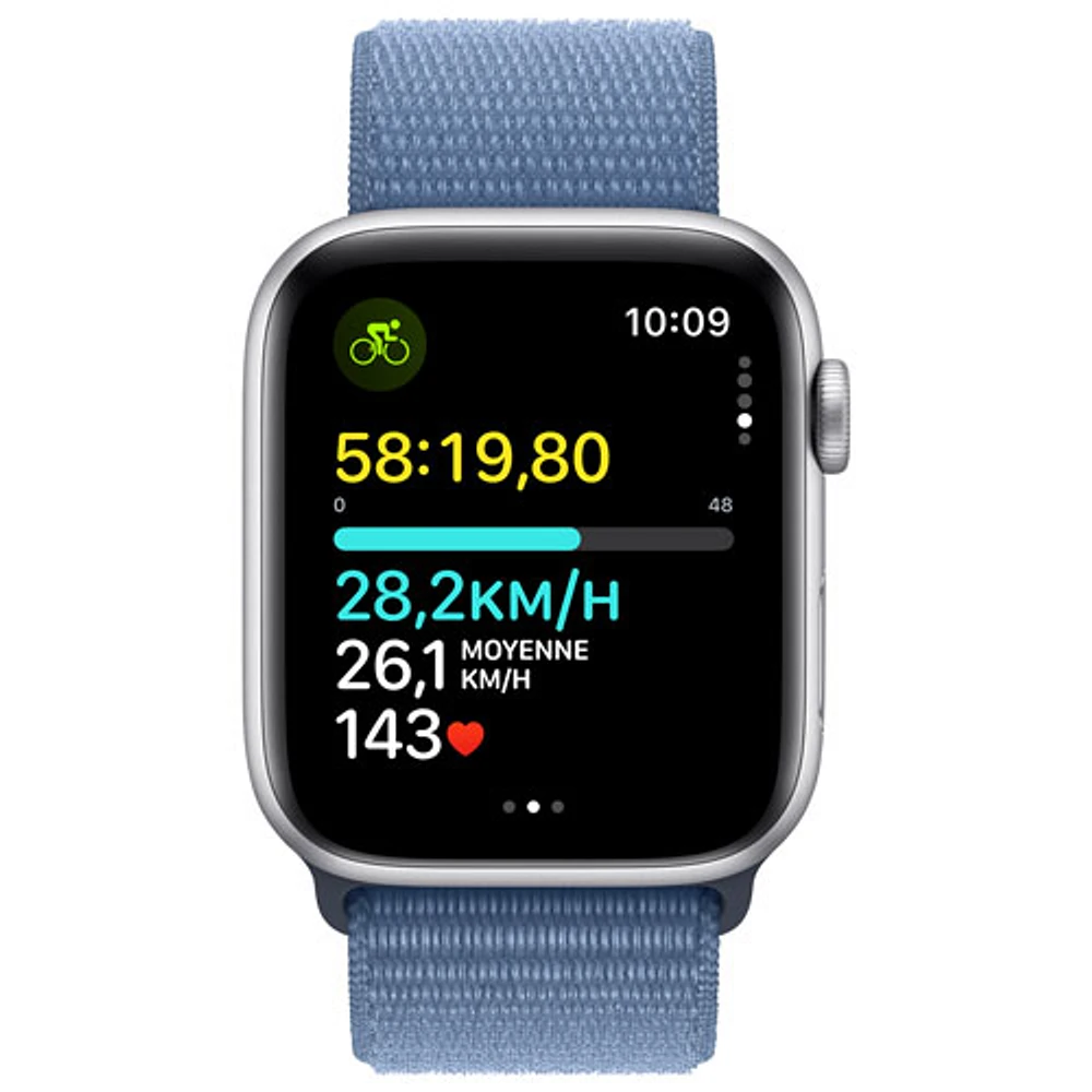 Rogers Apple Watch SE (GPS + Cellular) 44mm Silver Aluminum Case w/Winter Blue Sport Band - Monthly Financing