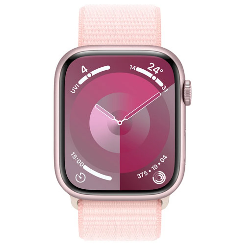 TELUS Apple Watch Series 9 (GPS + Cellular) 45mm Pink Aluminum Case w/Light Pink Sport Loop - Monthly Financing