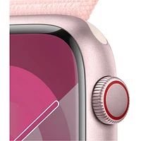 TELUS Apple Watch Series 9 (GPS + Cellular) 45mm Pink Aluminum Case w/Light Pink Sport Loop - Monthly Financing