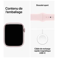 Rogers Apple Watch Series 9 (GPS + Cellular) 45mm Pink Aluminum Case w/Light Pink Sport Band - M