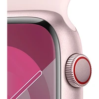 Rogers Apple Watch Series 9 (GPS + Cellular) 45mm Pink Aluminum Case w/Light Pink Sport Band - M