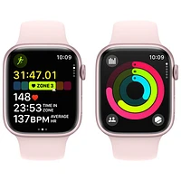 Rogers Apple Watch Series 9 (GPS + Cellular) 45mm Pink Aluminum Case w/Light Pink Sport Band - M