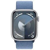 TELUS Apple Watch Series 9 (GPS + Cellular) 45mm Silver Aluminum Case w/Winter Blue Sport Loop - Monthly Financing