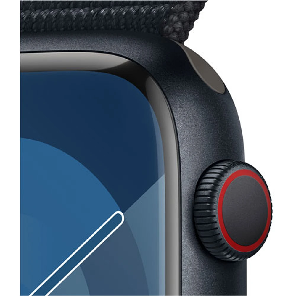 Bell Apple Watch Series 9 (GPS + Cellular) 45mm Midnight Aluminum Case w/Midnight Sport Loop - Monthly Financing