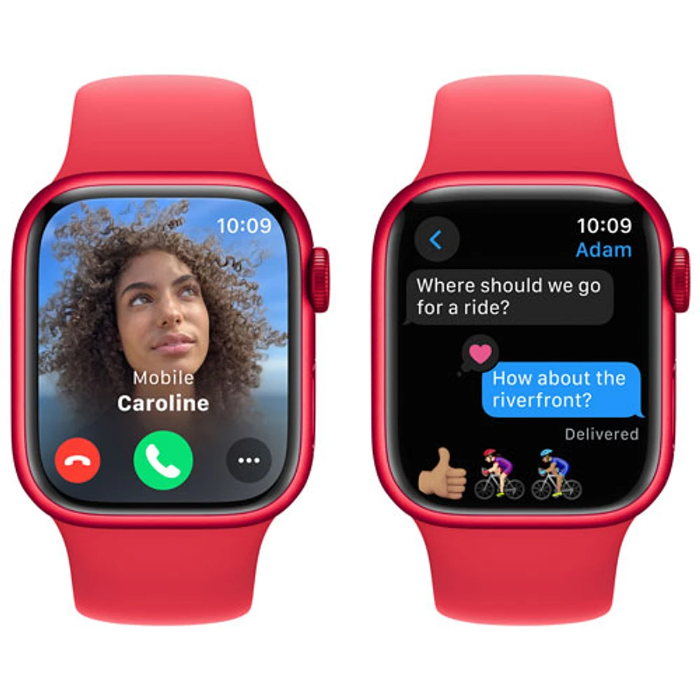 Apple Watch Series 9 (GPS + Cellular) avec boîtier de 41 mm en aluminium (PRODUCT)RED et bracelet sport (PRODUCT)RED par Rogers - Moyen/Grand - Financement mensuel