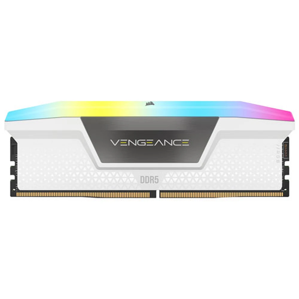 Corsair Vengeance RGB 32GB (2 x 16GB) DDR5 6000MHz Desktop Memory (CMH32GX5M2E6000C36W) - White