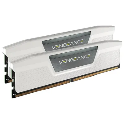 Mémoire DDR5 32 Go (2 x 16 Go) 6000 MHz Vengeance de Corsair pour PC (CMK32GX5M2E6000C36W) - Blanc