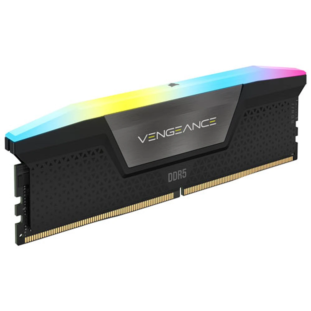 Mémoire DDR5 32 Go (2 x 16 Go) 6000 MHz Vengeance RGB de Corsair pour PC (CMH32GX5M2E6000C36) - Noir