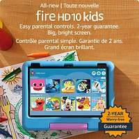 Tablette 10,1 po 32 Go FireOS Fire HD 10 Kids (2023) d'Amazon avec étui à l'épreuve des enfants - Bleu
