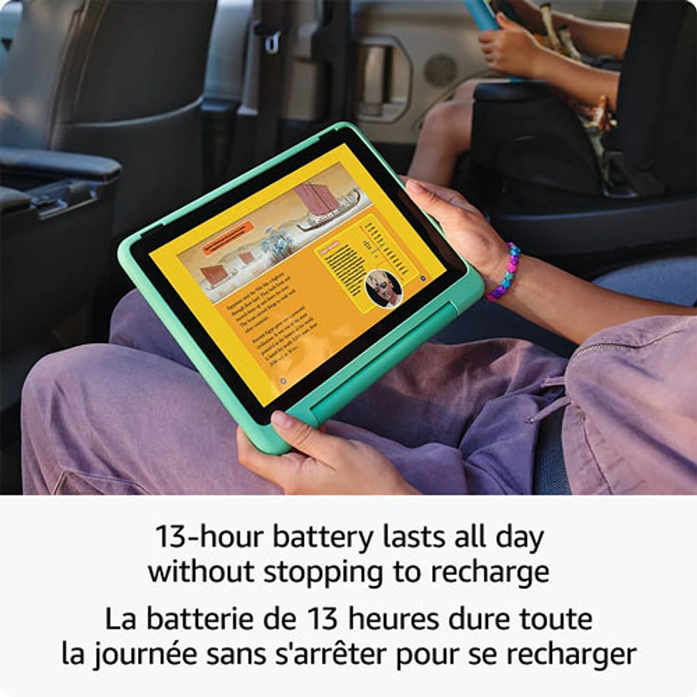 Tablette 10,1 po 32 Go FireOS Fire HD 10 Kids Pro (2023) d'Amazon avec étui à l'épreuve des enfants