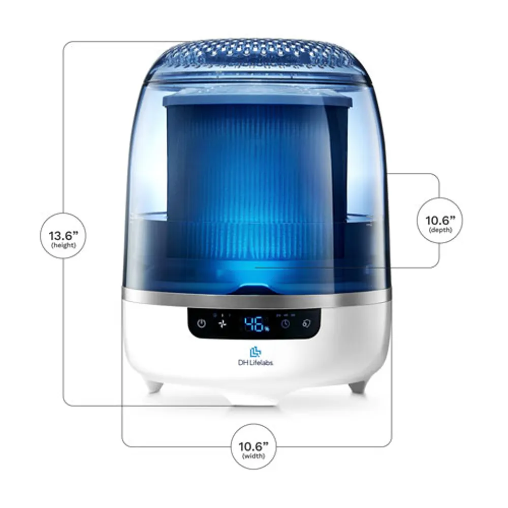 Purificateur d'air sec HOCl Aaira + humidificateur de DH Lifelabs - Bleu