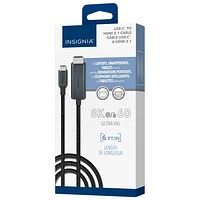 Insignia 1.8m (5.9 ft.) Braided USB-C to 8K Ultra HD HDMI Cable (NS-PC5CH6B24-C)