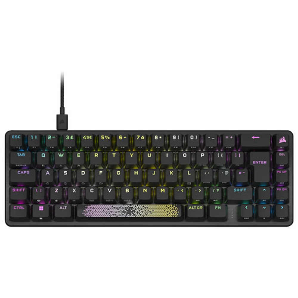 Clavier de jeu mécanique rétroéclairé à touches optiques RVB OPX K65 Pro Mini 65 % de Corsair