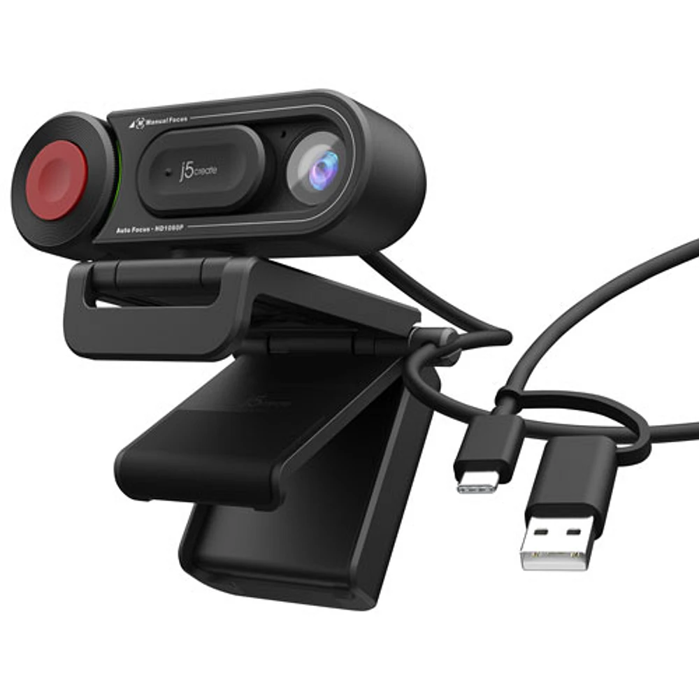 j5Create HD 1080p Webcam with Focus Switch - Black