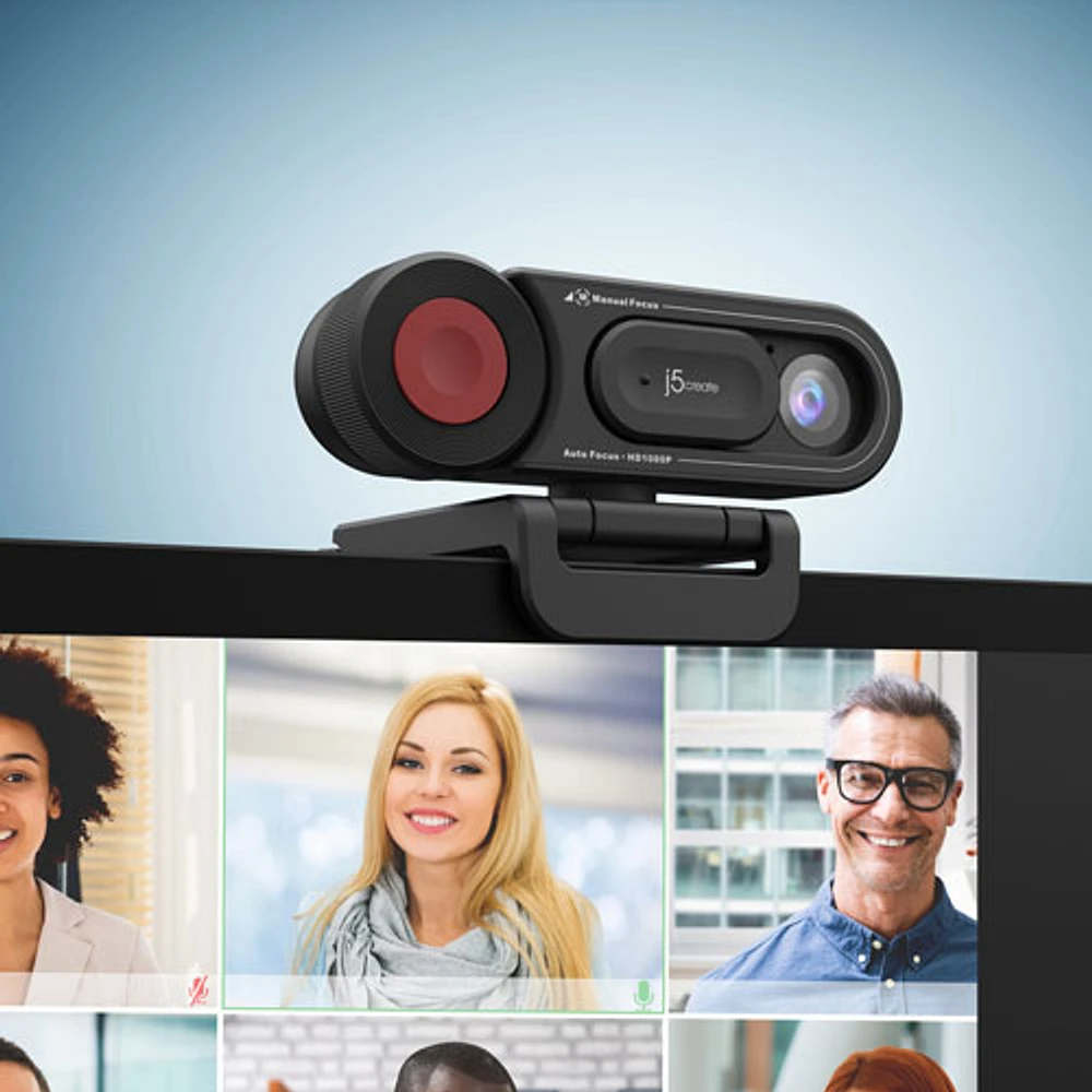 j5Create HD 1080p Webcam with Focus Switch - Black