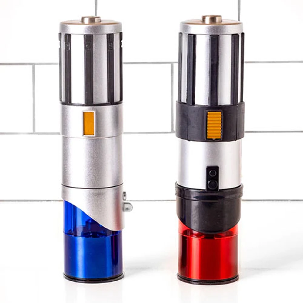 Uncanny Brands Star Wars Lightsaber Salt & Pepper Mill Set