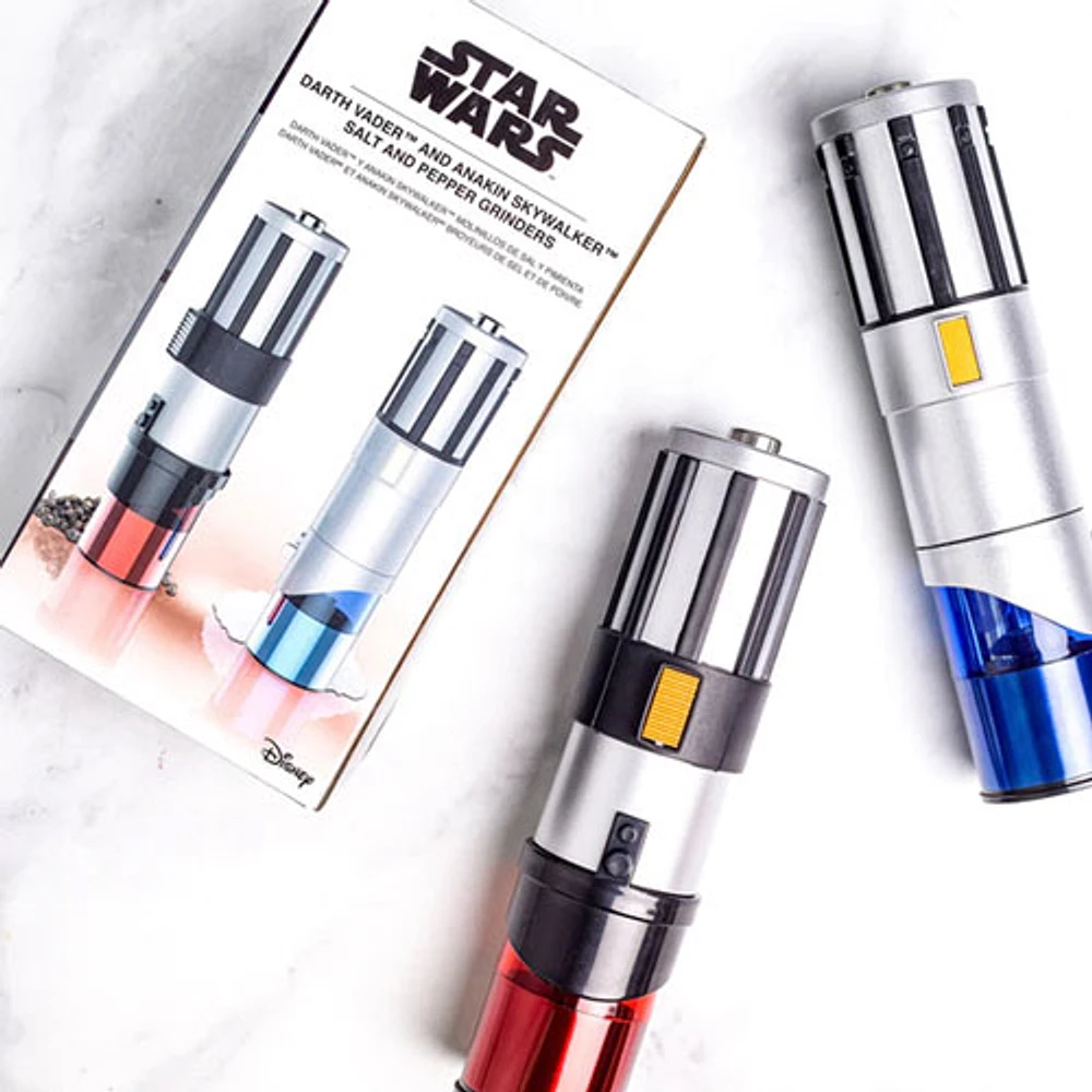 Uncanny Brands Star Wars Lightsaber Salt & Pepper Mill Set