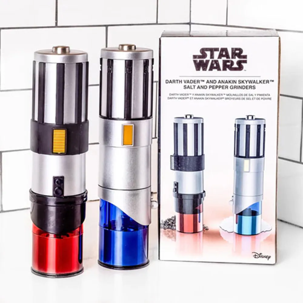 Uncanny Brands Star Wars Lightsaber Salt & Pepper Mill Set