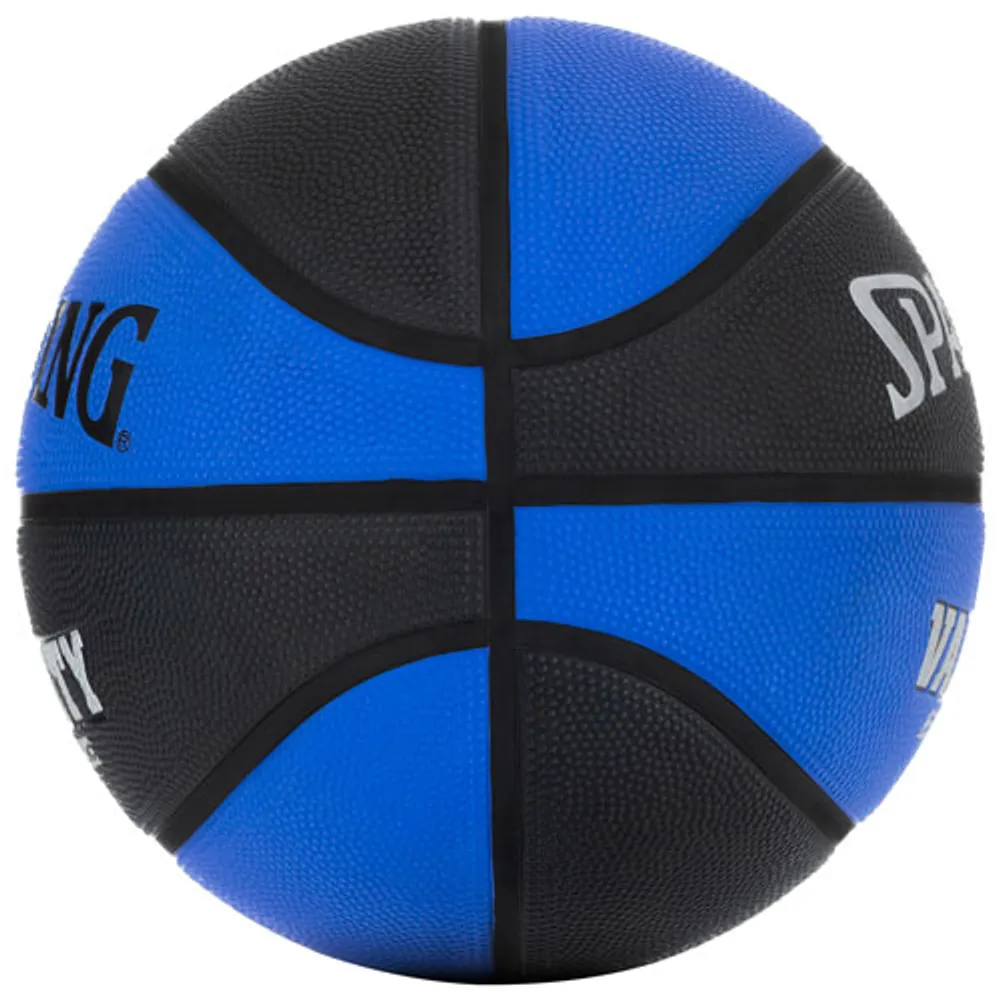 Ballon de basketball d'extérieur en caoutchouc Varsity de Spalding - Bleu/Noir