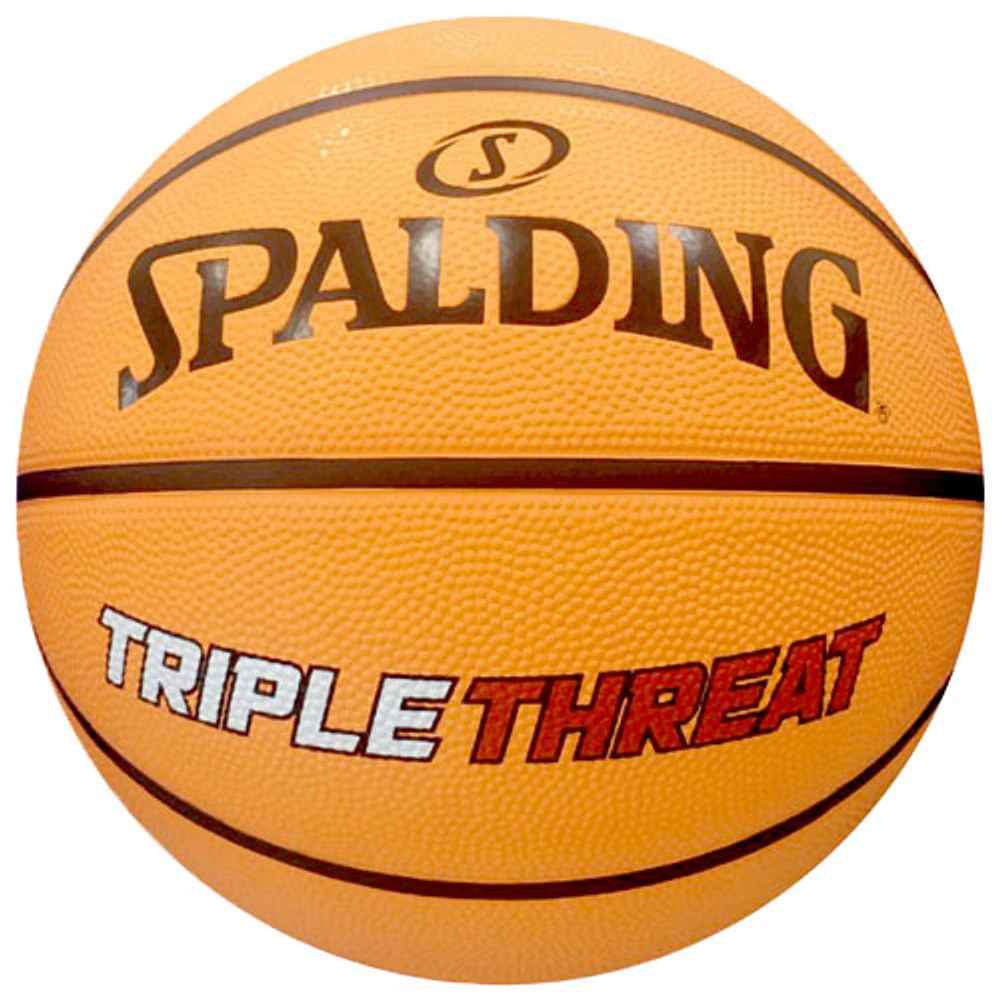 Ballon de basketball en caoutchouc Triple Threat de taille 7 (29,5 po) de Spalding - Orange