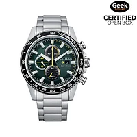 Open Box - Citizen Sport Casual 44mm Men's Solar Powered Chronograph Sport Watch - Green/Silver