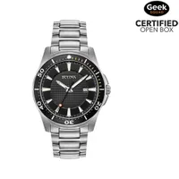 Open Box - Bulova Sport 44mm Men's Dress Watch - Silver/Black