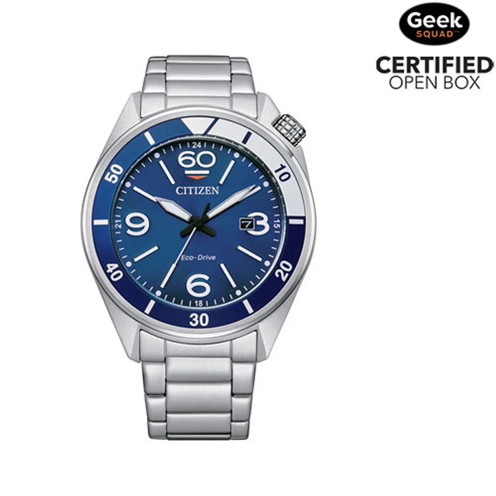 Open Box - Citizen Eco-Drive Sport Casual 44mm Men's Solar Powered Sport Watch - Silver-Tone/Blue