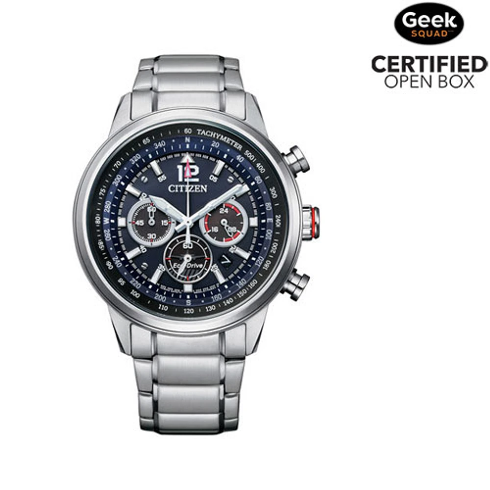 Open Box - Citizen Eco-Drive Sport Casual 44mm Men's Solar Powered Chronograph Sport Watch - Silver-Tone/Blue