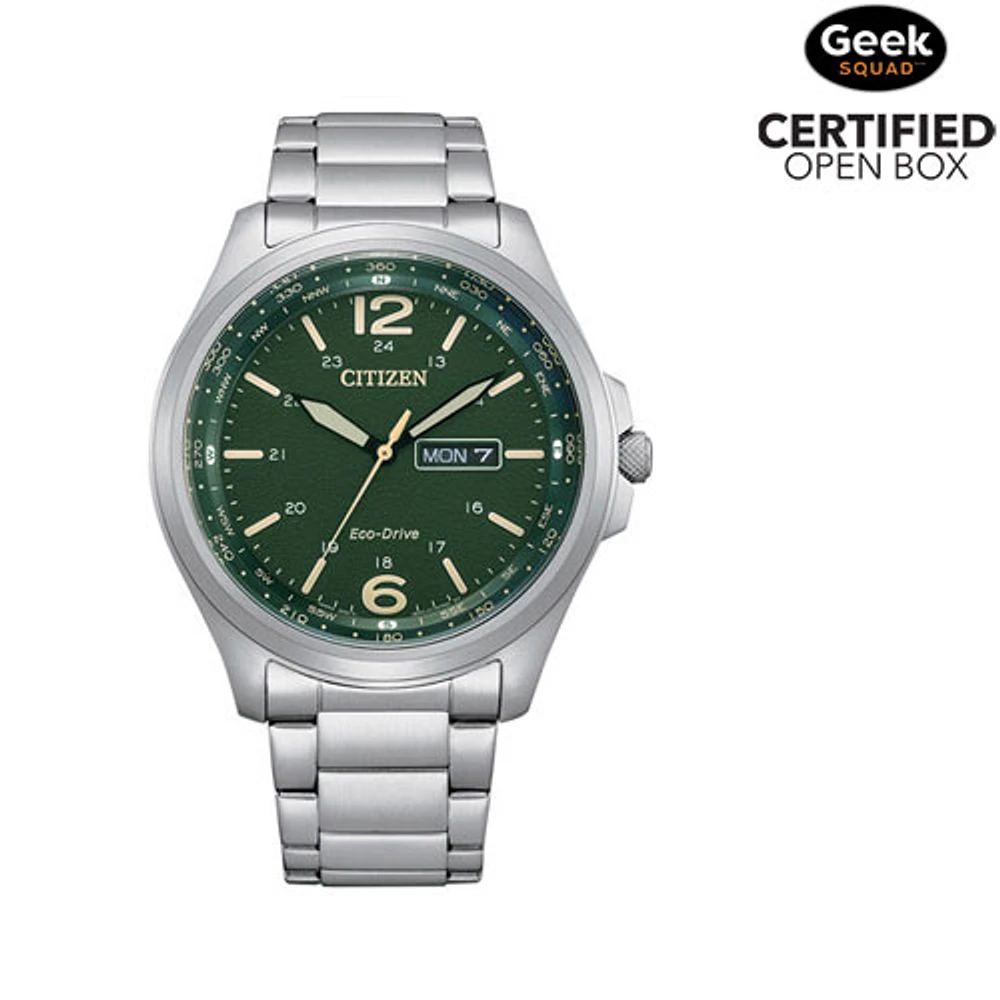 Boîte ouverte - Montre sport à énergie solaire de 44 mm pour hommes Sport Casual de Citizen - Vert/Argenté