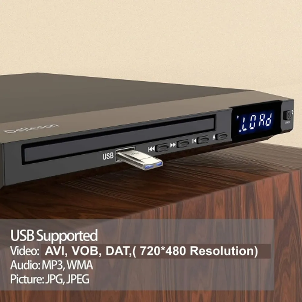 DVD Player, HDMI AV Output, All Region Free CD DVD Players for TV, DVD  Players with NTSC/PAL System, Supports Mics & USB Input, Package Includes