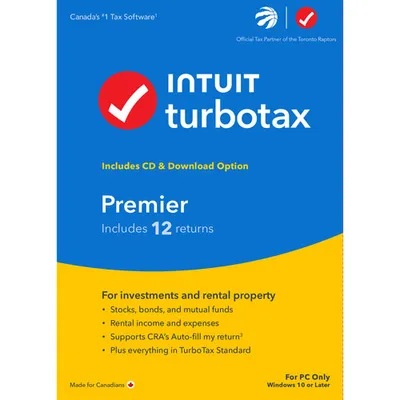 TurboTax Premier 2023 (PC) - 3 User - 12 Returns - Bilingual