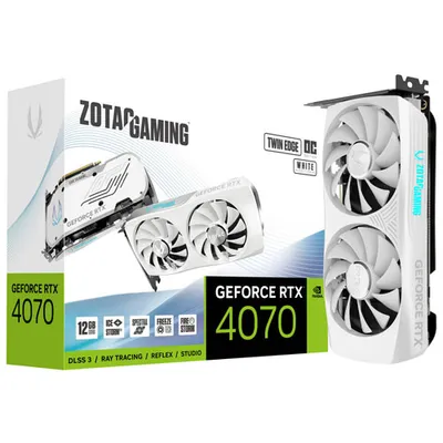 ZOTAC Gaming GeForce RTX 4070 Twin Edge OC White Edition 12GB GDDR6X Video Card