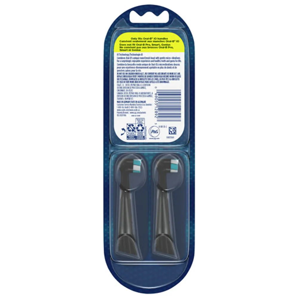 Oral-B iO Series Ultimate Clean Replacement Brush Heads (iO RB CB-2) - 2 Pack - Black