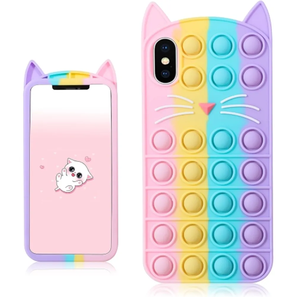 Case for iPhone X/iPhone Xs (5.8 inch), TPU Kawaii Shockproof Protective  Cover Case for Women Girls, Cute Phone Case for iPhone X/iPhone Xs, Baby  Blue