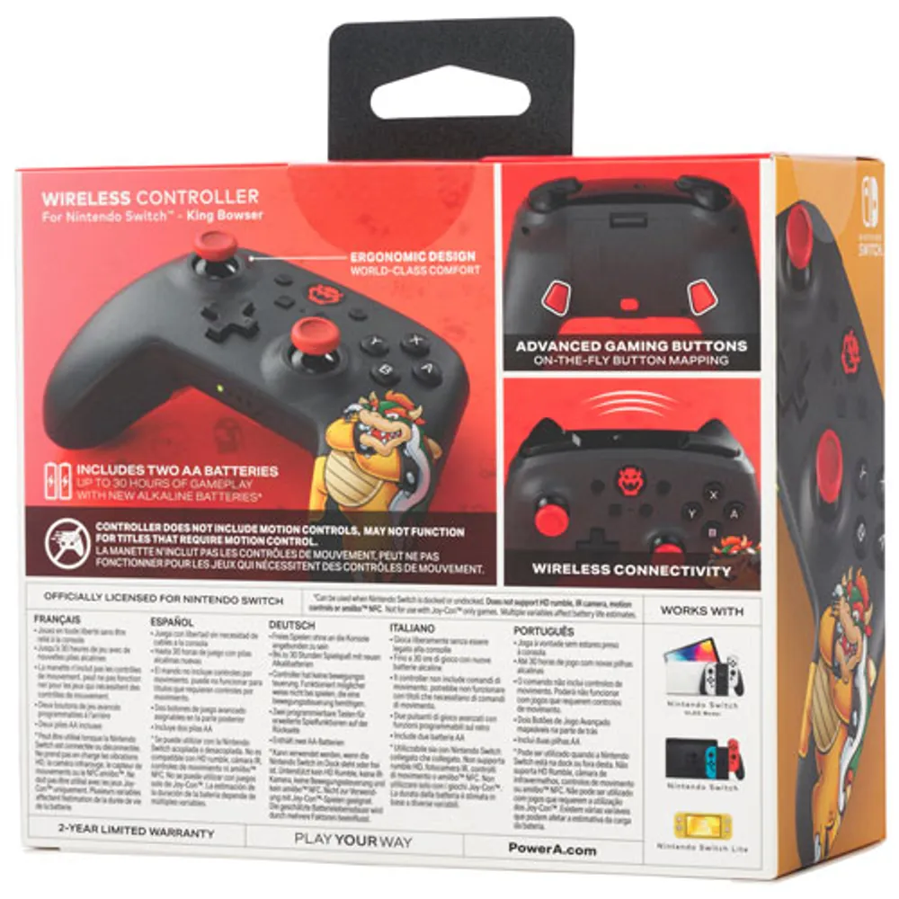 PowerA King Bowser Wireless Controller for Nintendo Switch - Black