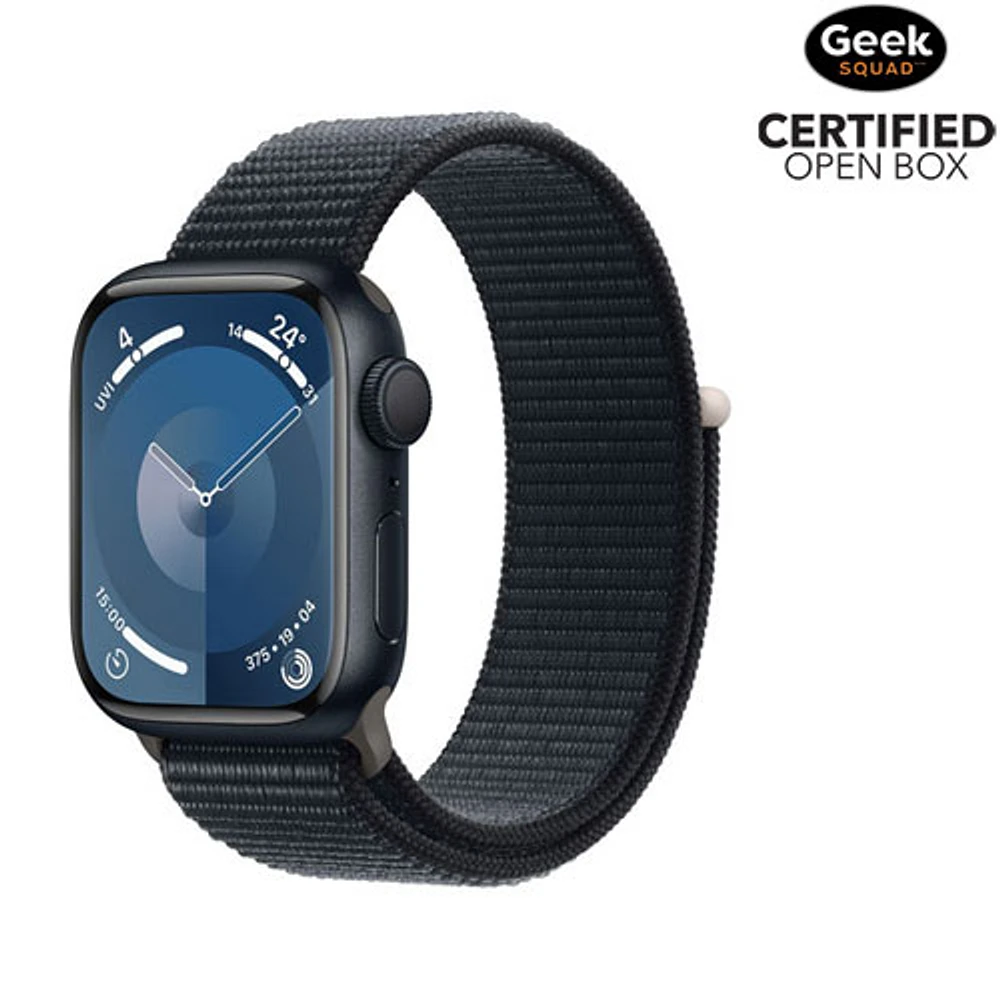 Open Box - Apple Watch Series 9 (GPS) 41mm Midnight Aluminium Case with Midnight Sport Loop - Small