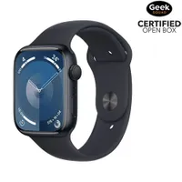 Open Box - Apple Watch Series 9 (GPS) 45mm Midnight Aluminium Case with Midnight Sport Band - Medium/Large