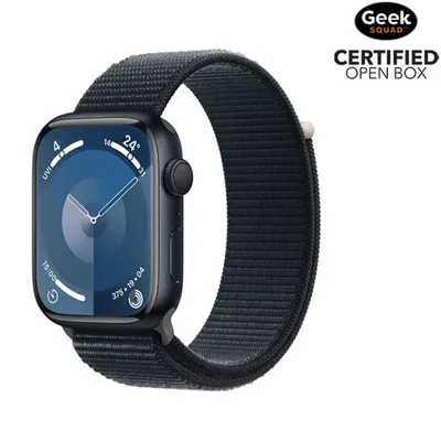 Open Box - Apple Watch Series 9 (GPS) 45mm Midnight Aluminium Case with Midnight Sport Loop - Small