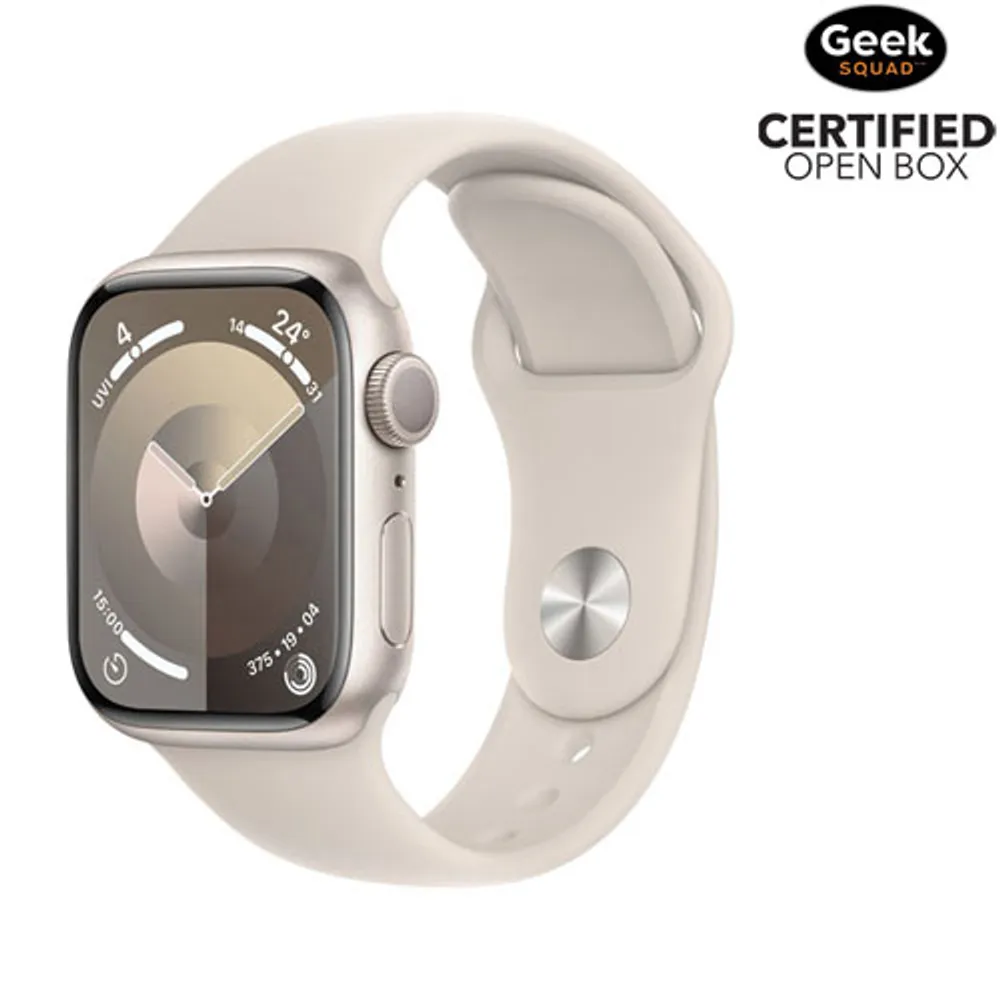 Open Box - Apple Watch Series 9 (GPS) 41mm Starlight Aluminium Case with Starlight Sport Band - Small/Medium