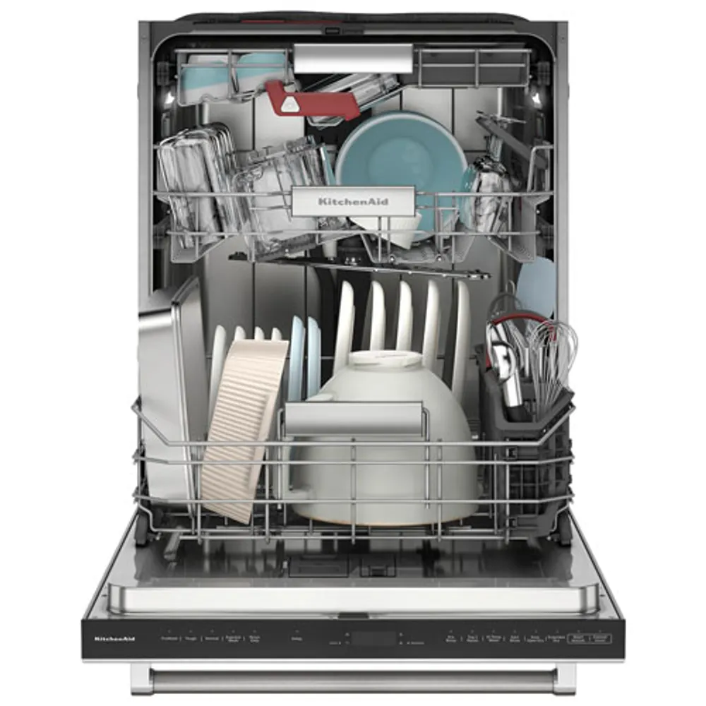 KitchenAid 24" 39dB Built-In Dishwasher w/ Stainless Steel Tub & Third Rack (KDTF924PPS) -Stainless Steel