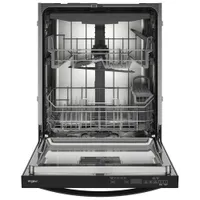 Whirlpool 24" 44dB Built-In Dishwasher with Stainless Steel Tub & Third Rack (WDT550SAPB) - Black