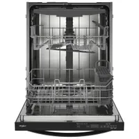 Whirlpool 24" 44dB Built-In Dishwasher with Stainless Steel Tub & Third Rack (WDT550SAPB) - Black