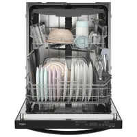 Whirlpool 24" 44dB Built-In Dishwasher with Stainless Steel Tub & Third Rack (WDT550SAPB) - Black