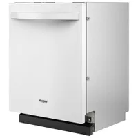 Whirlpool 24" 44dB Built-In Dishwasher with Stainless Steel Tub & Third Rack (WDT550SAPW) - White