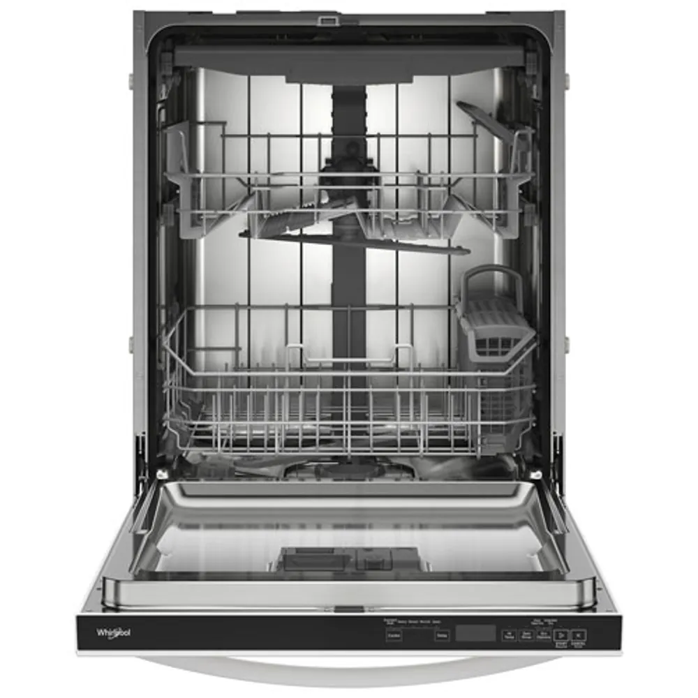 Whirlpool 24" 44dB Built-In Dishwasher with Stainless Steel Tub & Third Rack (WDT550SAPW) - White